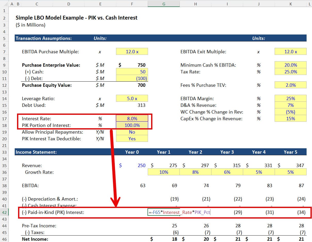 PIK Interest on the Income Statement PIK Interest on the Income Statement