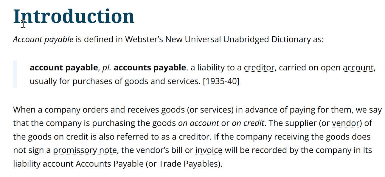 Accounts Payable Definition Accounts Payable Definition