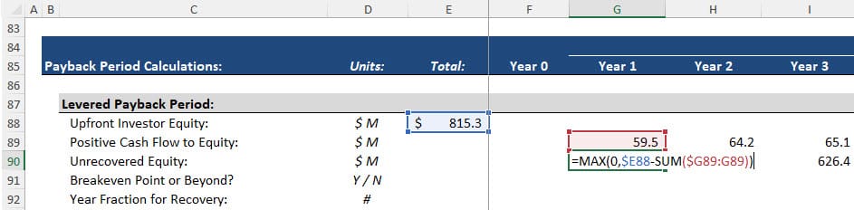 Unrecovered Equity in the Payback Period Unrecovered Equity in the Payback Period