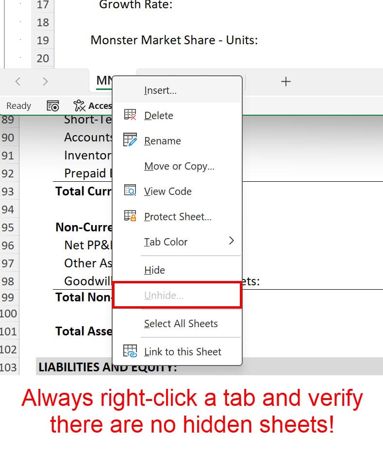 Excel - Finding Hidden Sheets Excel - Finding Hidden Sheets