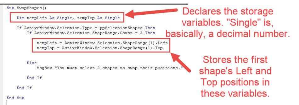 PowerPoint VBA - Saving the Shape Positions in Variables PowerPoint VBA - Saving the Shape Positions in Variables