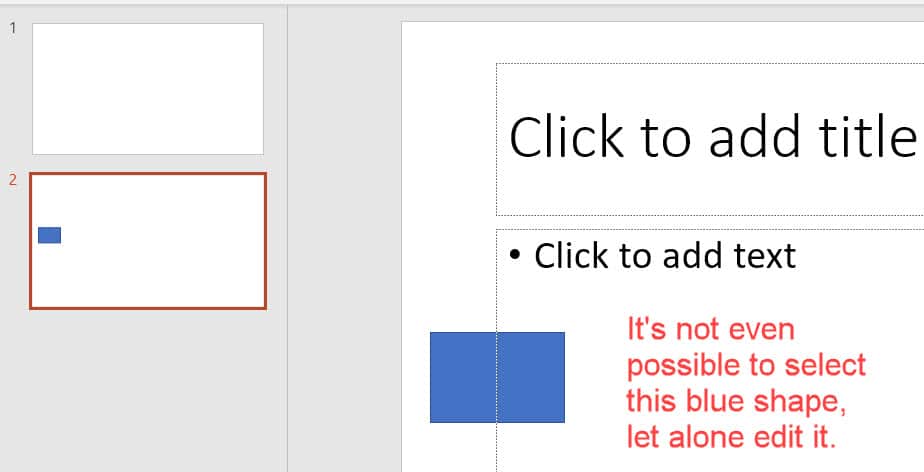 Inability to Edit Shapes from PowerPoint Layouts Inability to Edit Shapes from PowerPoint Layouts