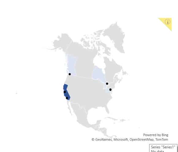 U.S. Office Location Map with City Dots U.S. Office Location Map with City Dots